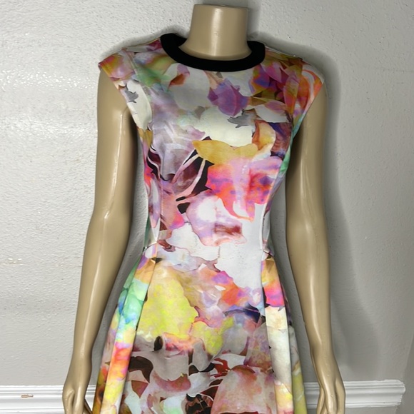 Ted Baker - Pastel Floral Printed Fit & Flare Dress Sz 3 (US M) - Picture 5 of 9
